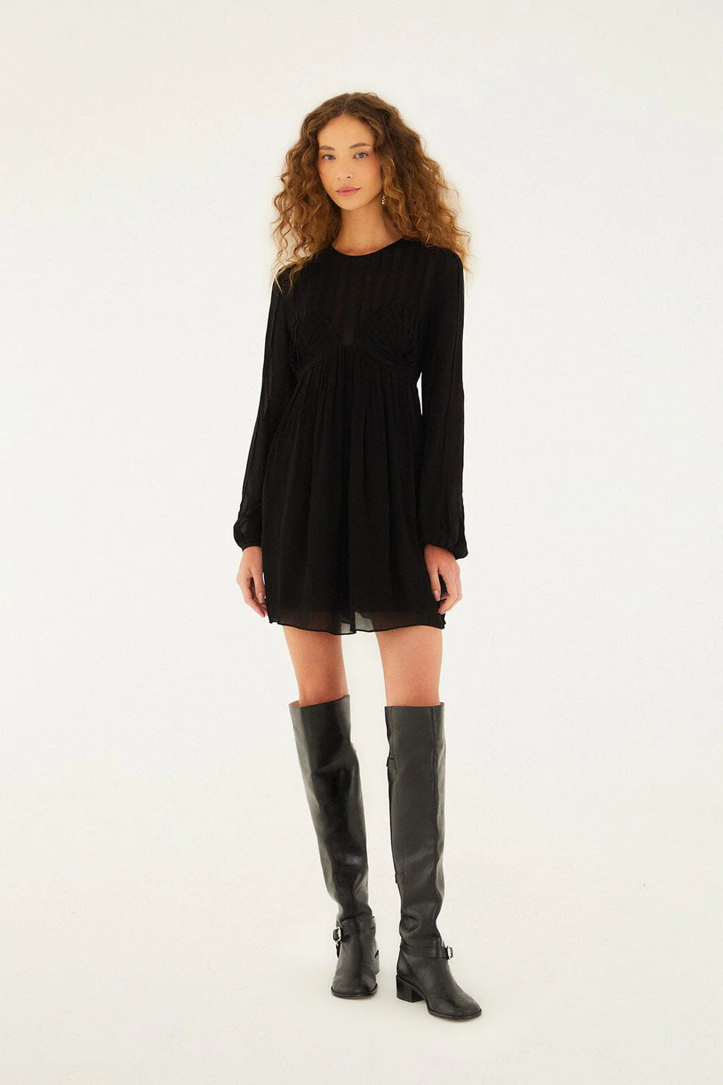 FARM Rio Black Shell Mini Dress, Black / S