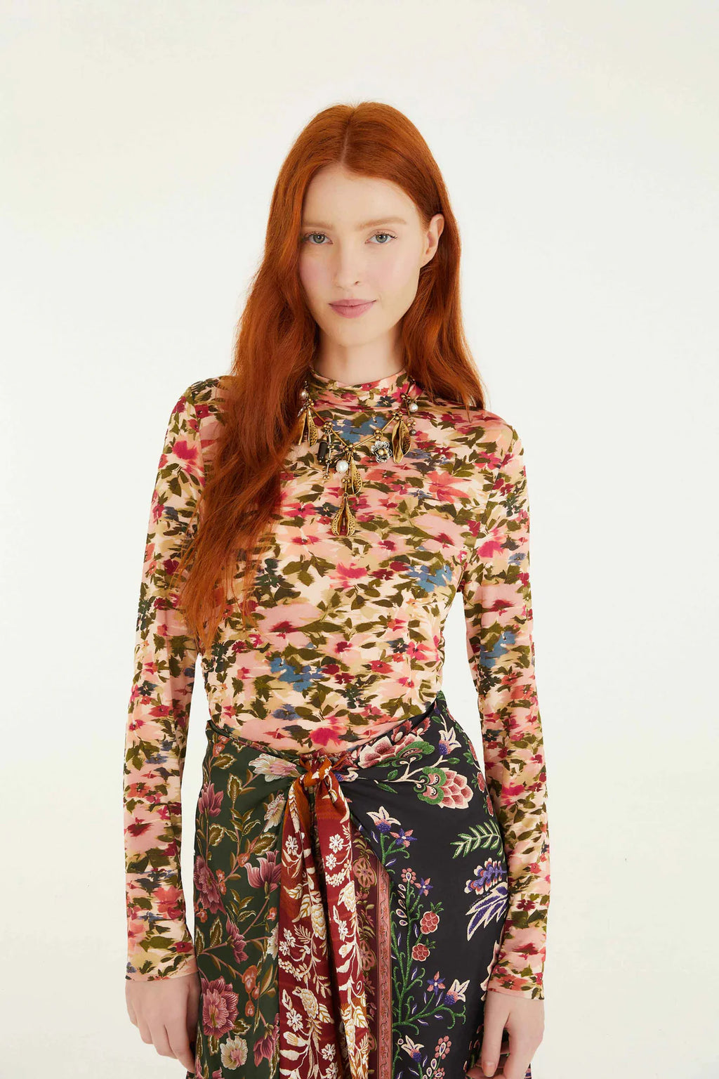 Pink Ikat Jersey Blouse