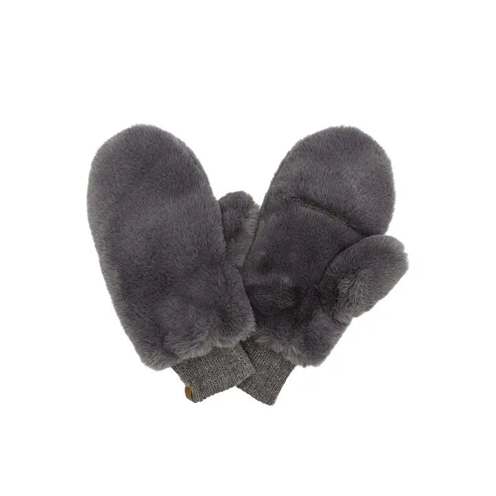 Faux Fur Mittens with Shepherd Lining