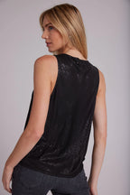 Scoop Neck Tank - Midnight Galaxe Foil