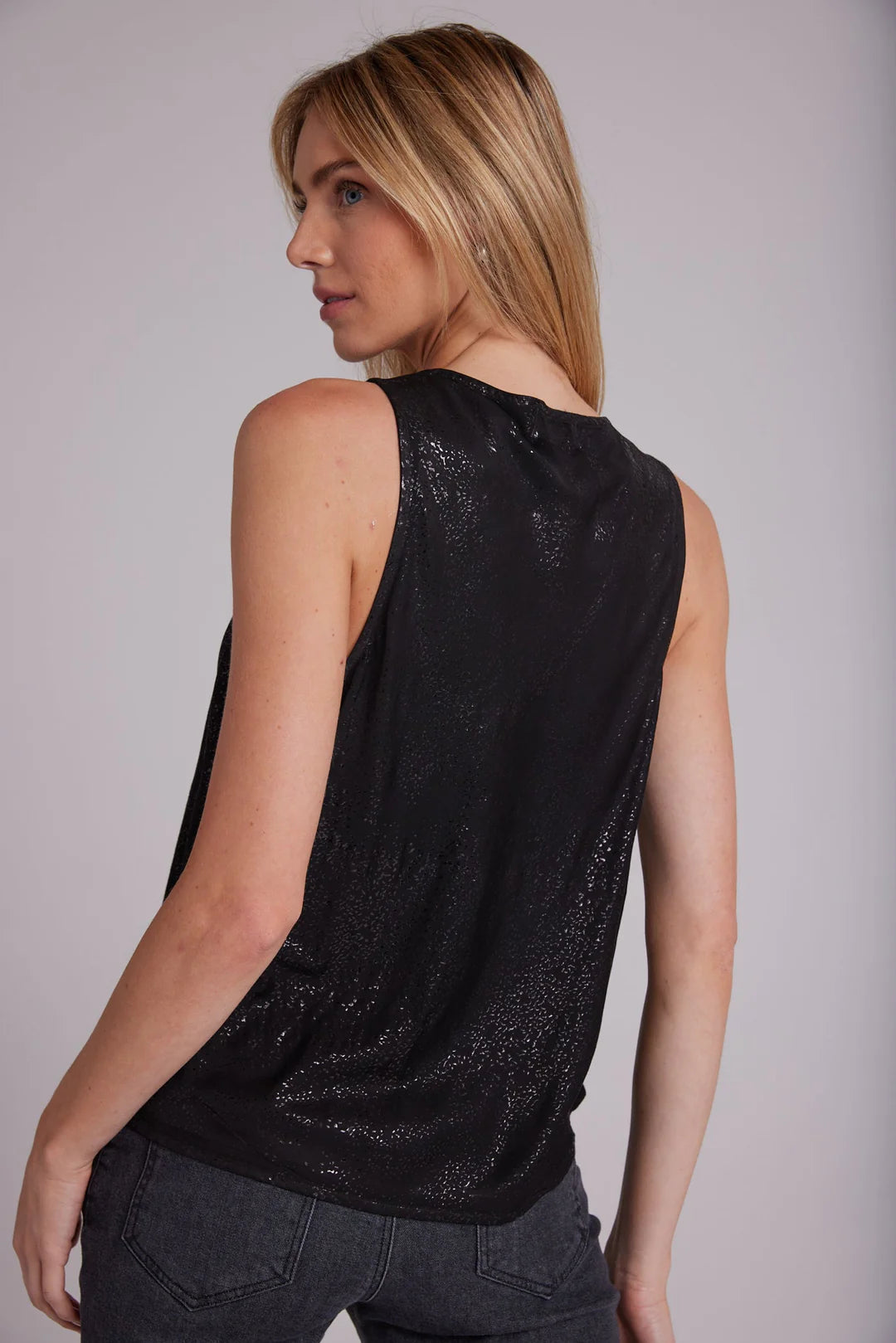 Scoop Neck Tank - Midnight Galaxe Foil