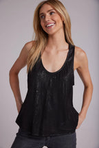 Scoop Neck Tank - Midnight Galaxe Foil