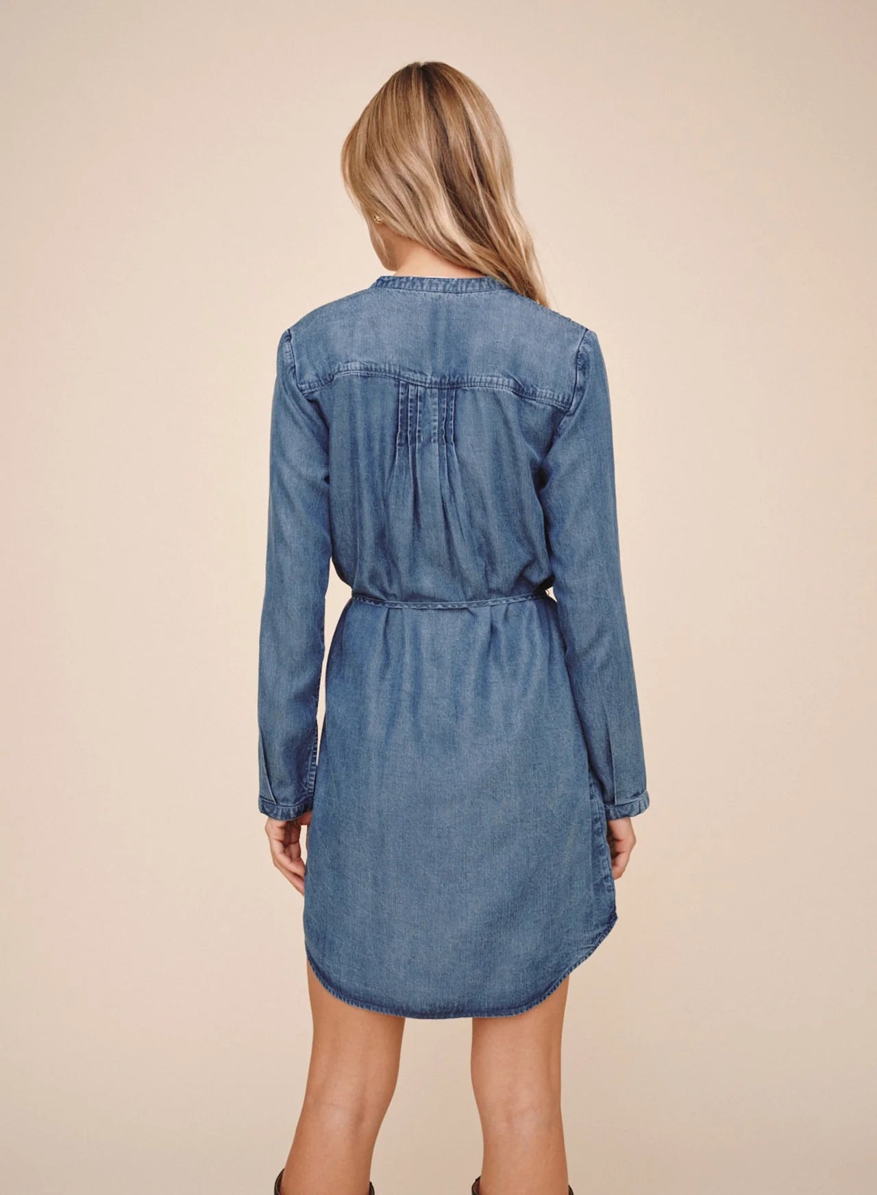 Pintuck Shirt Tail Dress