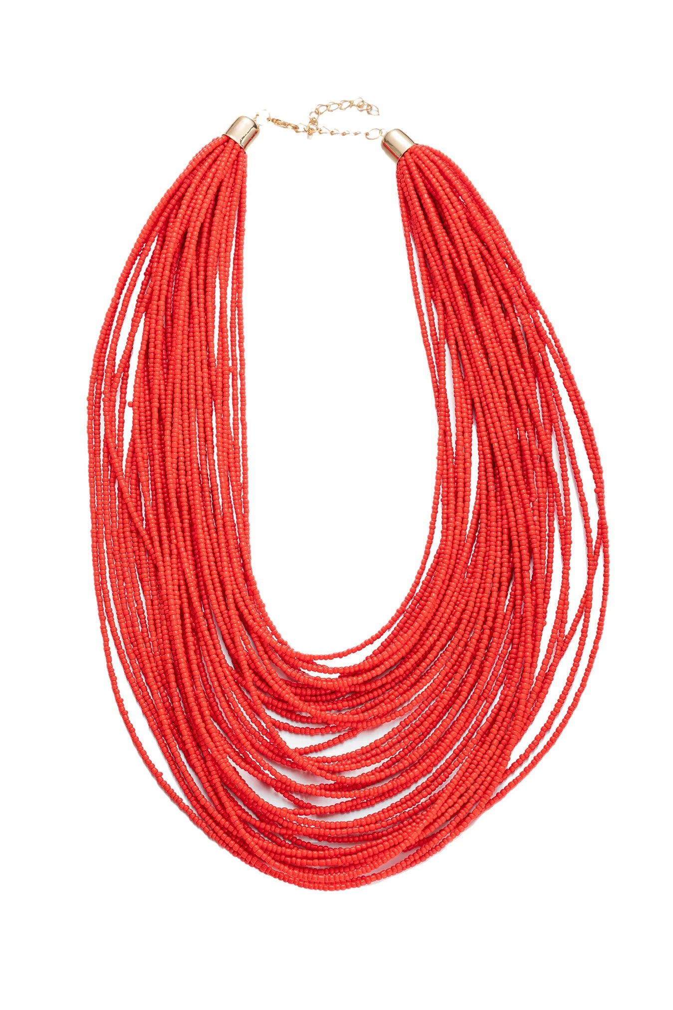 Red Seed Beaded Necklace