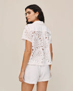 Short Sleeve Contrast Button Down