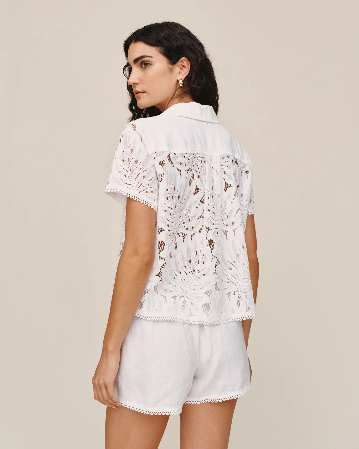 Short Sleeve Contrast Button Down