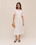 Midi Shirt Dress- Ivory