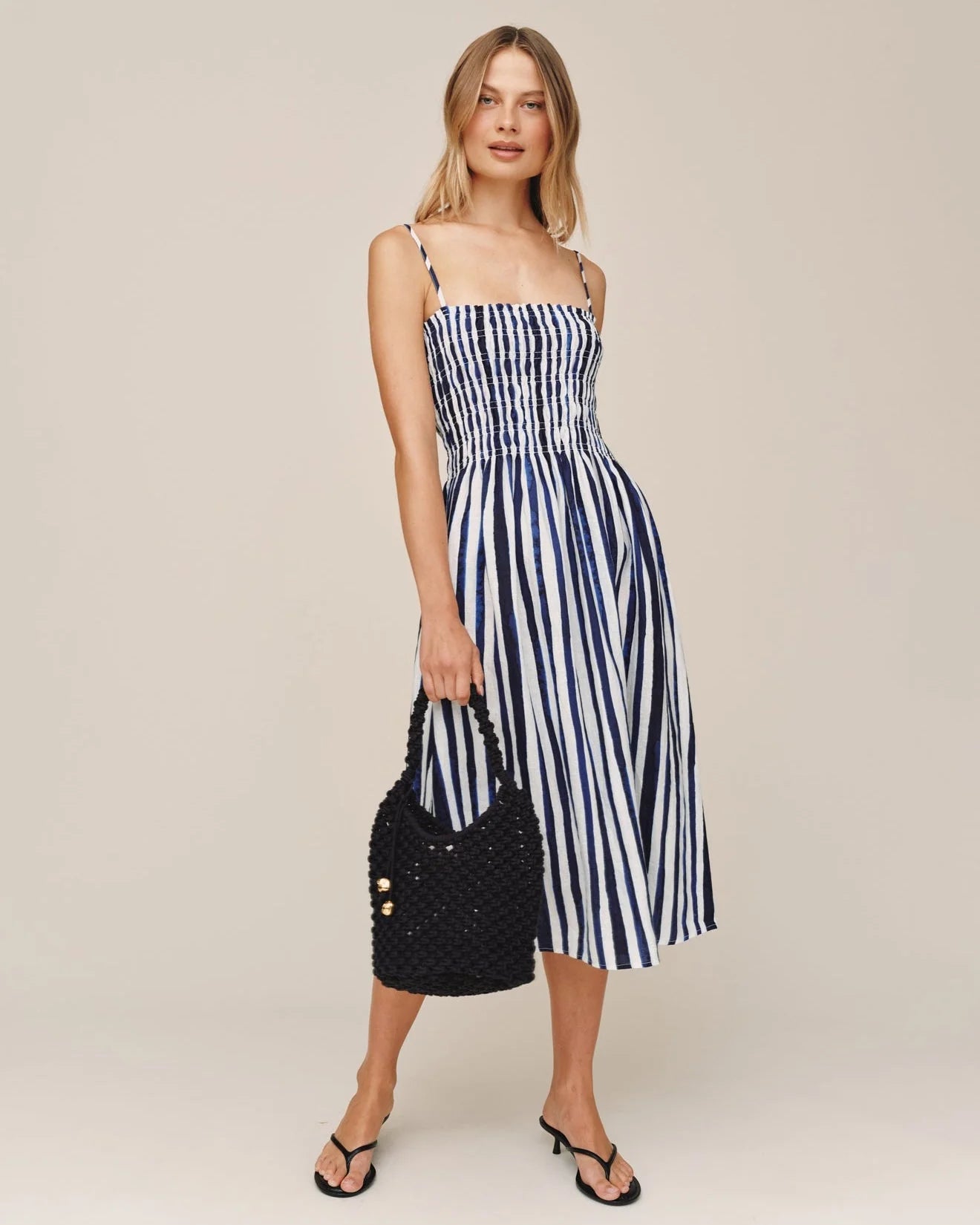 Smocked Midi Dress - Painted Tides