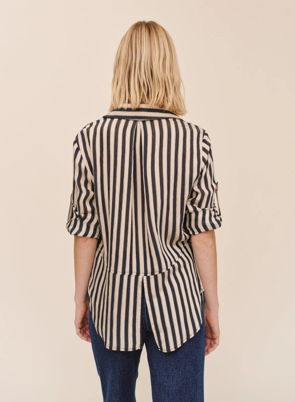 Split Back Button Down Shirt