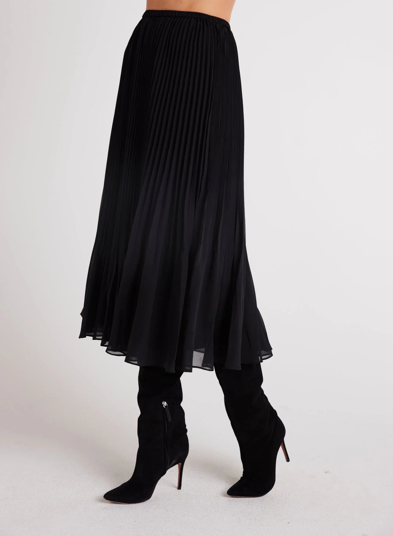 Sunburst Pleat Midi Skirt