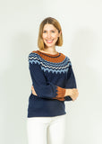Fair Isle Crew- Navy