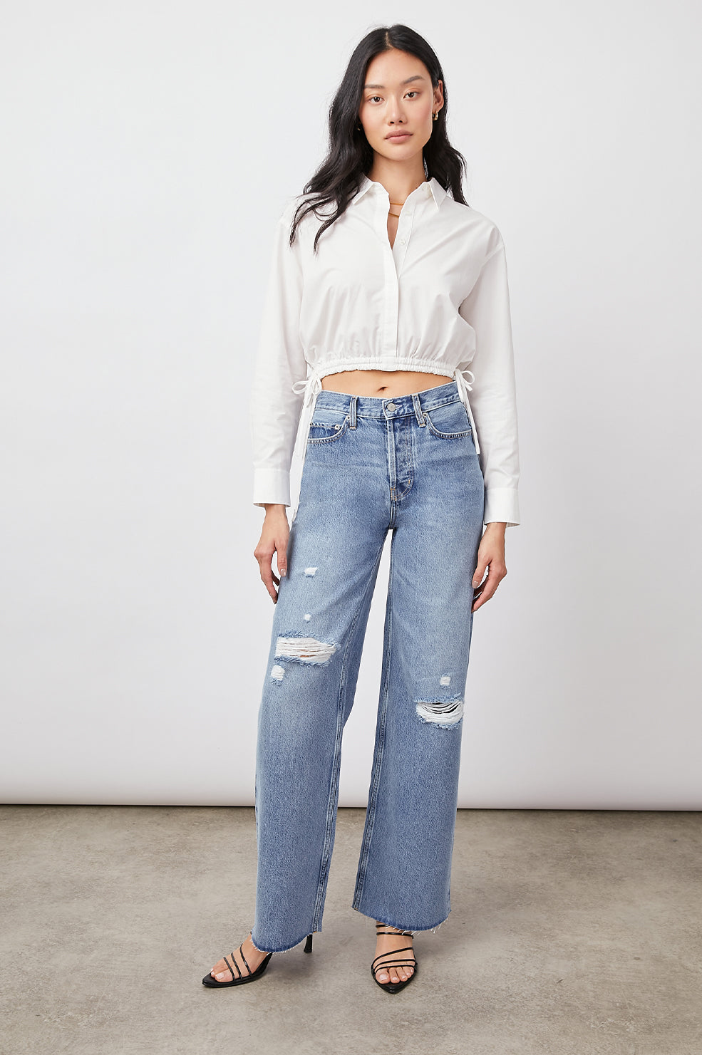 Getty Wide Leg- Breezy Blue Distress