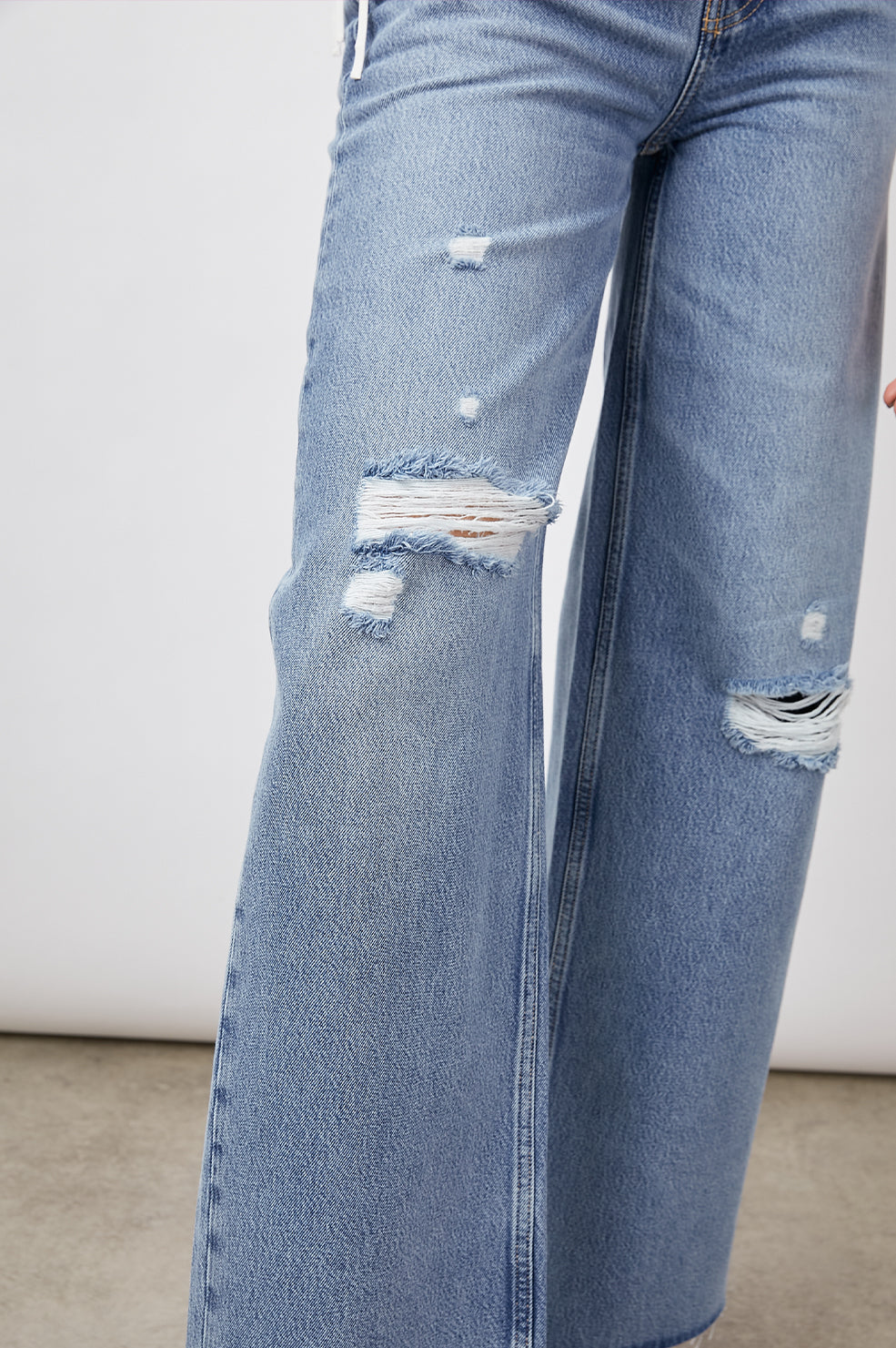 Getty Wide Leg- Breezy Blue Distress