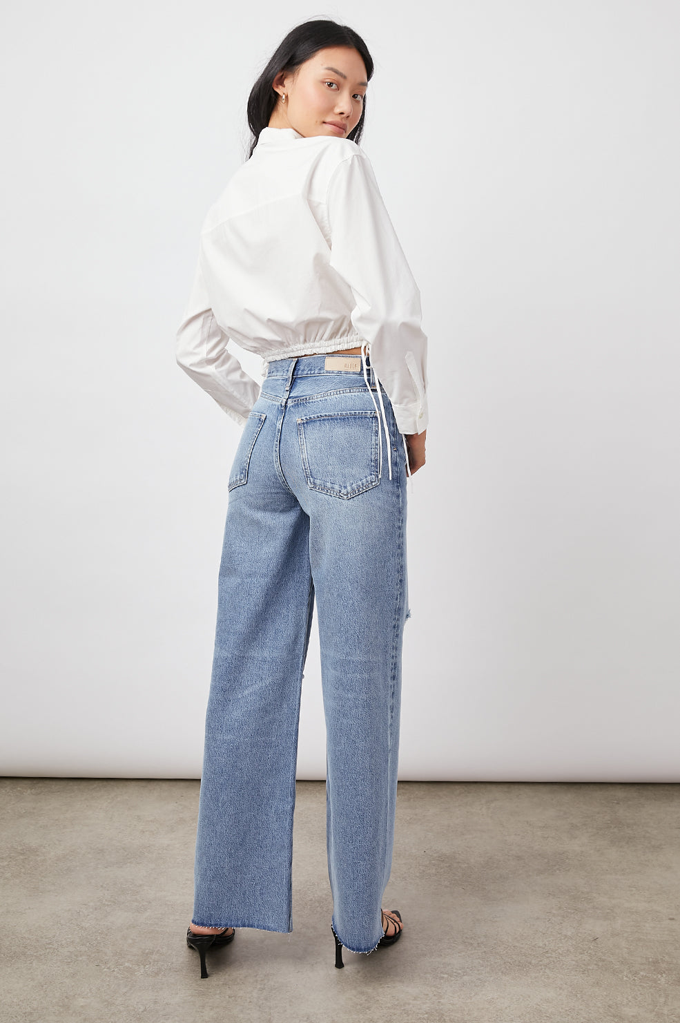 Getty Wide Leg- Breezy Blue Distress