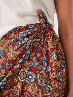 Pacifica Linen Wrap Skirt - Red Desert Bloom